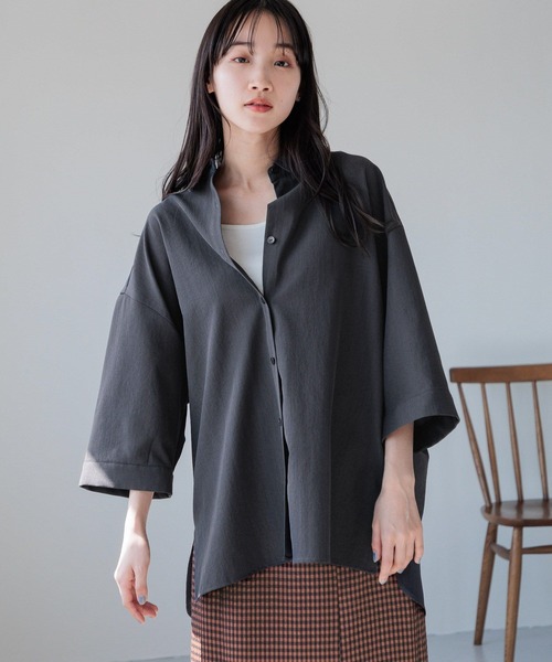 LOWRYS FARM(ローリーズファーム)の「ドライタッチキノウシャツ6S 971195(シャツ/ブラウス・レディース・レッド/アイボリー/チャコールグレー/ブルー・FREE)」の3枚目の写真