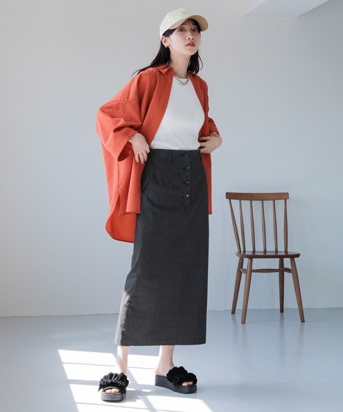 LOWRYS FARM(ローリーズファーム)の「ドライタッチキノウシャツ6S 971195(シャツ/ブラウス・レディース・レッド/アイボリー/チャコールグレー/ブルー・FREE)」の12枚目の写真