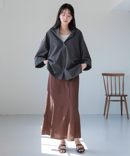 LOWRYS FARM(ローリーズファーム)の「ドライタッチキノウシャツ6S 971195(シャツ/ブラウス・レディース・レッド/アイボリー/チャコールグレー/ブルー・FREE)」の20枚目の写真