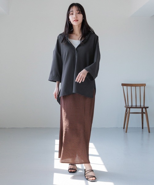 LOWRYS FARM(ローリーズファーム)の「ドライタッチキノウシャツ6S 971195(シャツ/ブラウス・レディース・レッド/アイボリー/チャコールグレー/ブルー・FREE)」の21枚目の写真