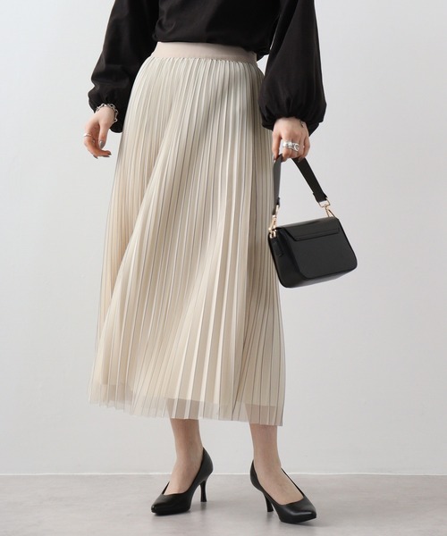 FUNALIVE（ファンアライブ）の「je crois soi プリーツスカート（スカート・レディース・グレー/ベージュ/ブラック・FREE）」の5枚目の写真