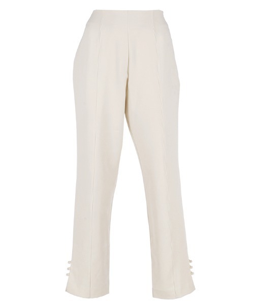 coca（coca）（コカ）の「【WEB限定セール】パール付きストレッチスリットパンツ（スラックス・レディース・アイボリー/ブラック・S/M/L）」の14枚目の写真