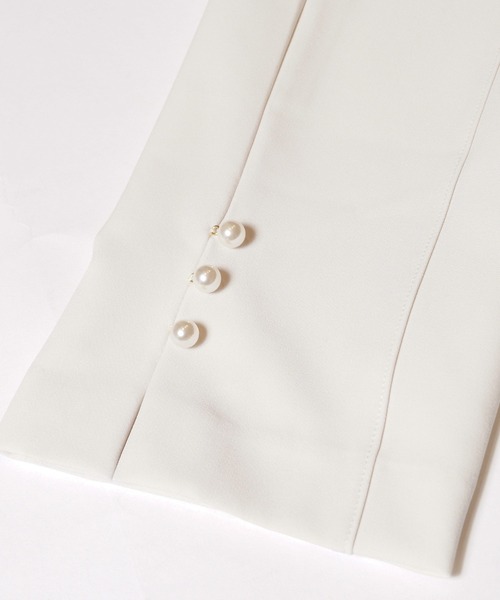 coca（coca）（コカ）の「【WEB限定セール】パール付きストレッチスリットパンツ（スラックス・レディース・アイボリー/ブラック・S/M/L）」の13枚目の写真