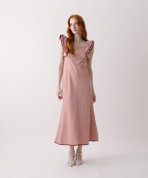 DEICY(デイシー)の「フリルショルダーワンピース(ワンピース・レディース・ブルー/ブラック/レッド・0/1)」の5枚目の写真