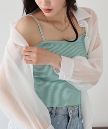 背中開き 背中見せ」に該当するトップス（グリーン・カーキ/緑色