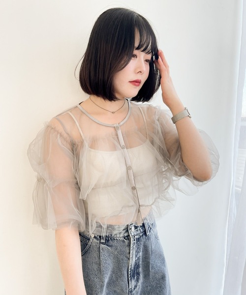 Heather（ヘザー）の「チュールフリルプルオーバー　118744（シャツ/ブラウス・レディース・グレー/ブラック/アイボリー・FREE）」の15枚目の写真