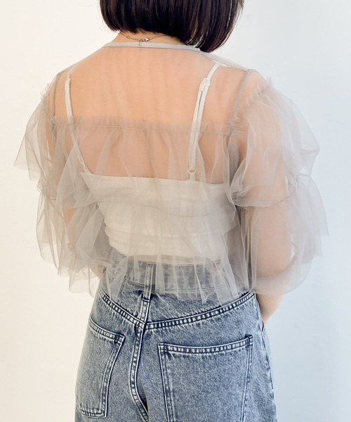 Heather（ヘザー）の「チュールフリルプルオーバー　118744（シャツ/ブラウス・レディース・グレー/ブラック/アイボリー・FREE）」の16枚目の写真