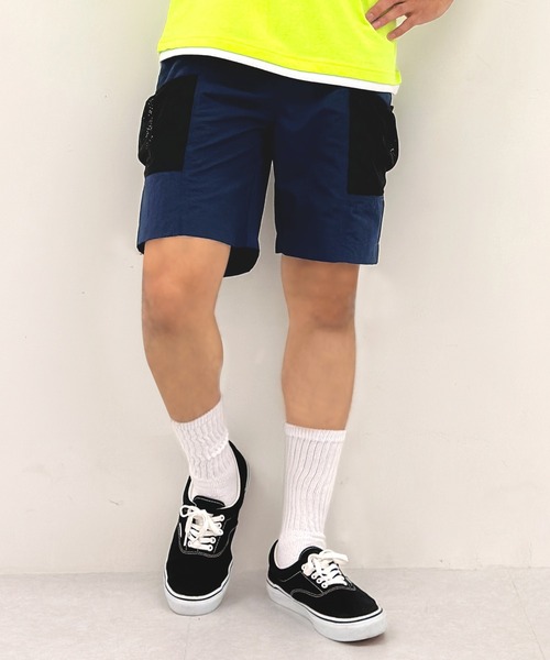GLAZOS(グラソス)の「【大人向けサイズあり】【撥水】ナイロンワッシャー・ギアショートパンツ(その他パンツ・キッズ・ネイビー/オレンジ/イエロー/ベージュ・150cm/170cm/160cm/140cm)」の1枚目の写真
