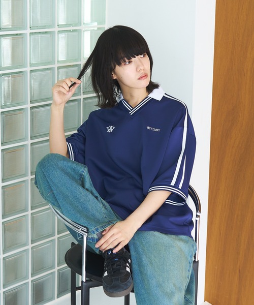 WETTEMPT（ウィテンプト）の「PUNCHI LOOSE GAME SHIRT / ポンチルーズゲームシャツ（ポロシャツ・メンズ・オフホワイト/ブラック/ネイビー/テラコッタ・SMALL/LARGE/MEDIUM）」の4枚目の写真