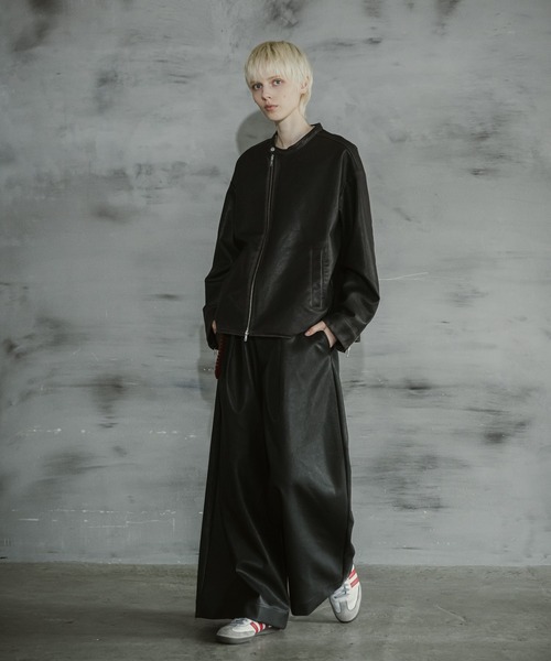 CASPER JOHN（キャスパージョン）の「Slash zip riders/スラッシュジップライダース（ライダースジャケット・メンズ・ブラック/ブラック系その他・X-SMALL/SMALL/MEDIUM/LARGE）」の14枚目の写真