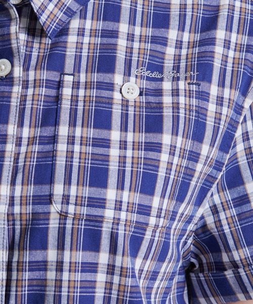Eddie Bauer(エディーバウアー)の「コットンチェック 半袖シャツ(シャツ/ブラウス・レディース・ネイビー系/グリーン系/イエロー系・S/M/L/XL)」の19枚目の写真