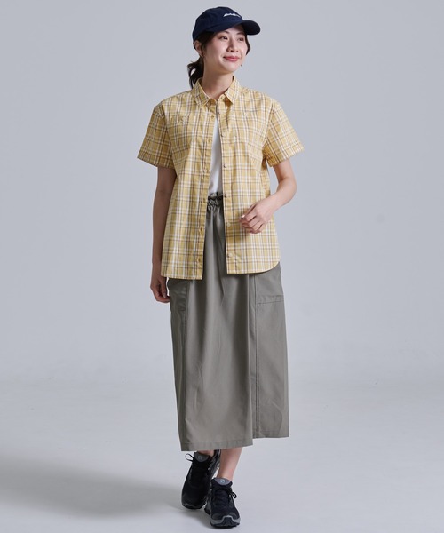 Eddie Bauer(エディーバウアー)の「コットンチェック 半袖シャツ(シャツ/ブラウス・レディース・ネイビー系/グリーン系/イエロー系・S/M/L/XL)」の7枚目の写真
