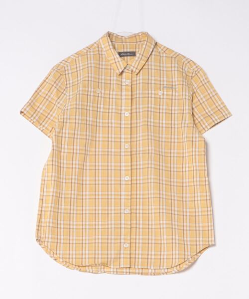 Eddie Bauer(エディーバウアー)の「コットンチェック 半袖シャツ(シャツ/ブラウス・レディース・ネイビー系/グリーン系/イエロー系・S/M/L/XL)」の17枚目の写真