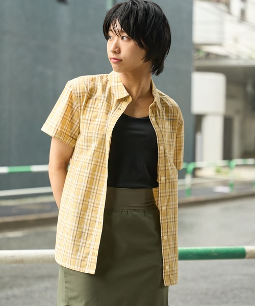 Eddie Bauer(エディーバウアー)の「コットンチェック 半袖シャツ(シャツ/ブラウス・レディース・ネイビー系/グリーン系/イエロー系・S/M/L/XL)」の10枚目の写真