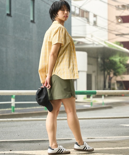 Eddie Bauer(エディーバウアー)の「コットンチェック 半袖シャツ(シャツ/ブラウス・レディース・ネイビー系/グリーン系/イエロー系・S/M/L/XL)」の14枚目の写真