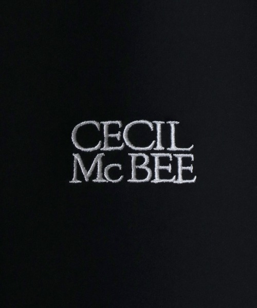 CECIL McBEE(セシルマクビー)の「CECIL McBEE(セシルマクビー)ワンポイントロゴ サイドライン半袖パーカー レディース/プルオーバートップス/フーディー(パーカー・レディース・ブラック/オフホワイト・L/M)」の13枚目の写真