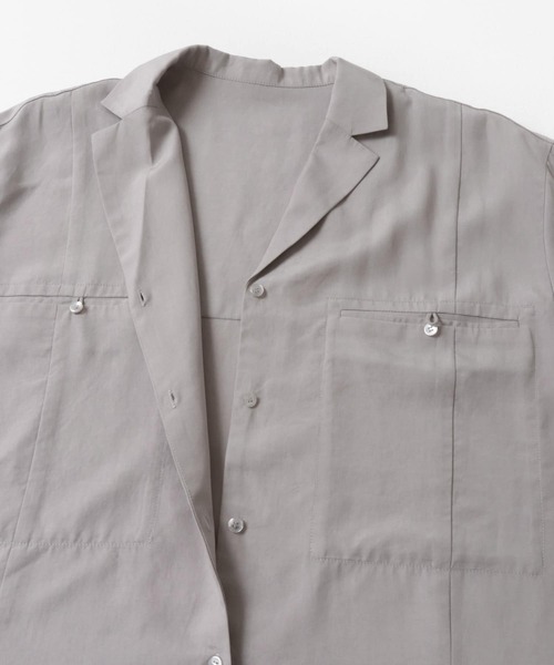 LAATO（ラート）の「open collar shirts（シャツ/ブラウス・レディース・アイボリー/グレー・FREE）」の4枚目の写真