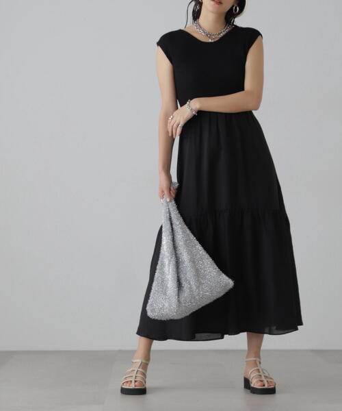 FREE'S MART（フリーズマート）の「ニットドッキングバックリボンワンピース（ワンピース・レディース・ホワイト/ブラック/ブルー・SMALL/MEDIUM）」の7枚目の写真