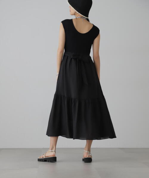 FREE'S MART（フリーズマート）の「ニットドッキングバックリボンワンピース（ワンピース・レディース・ホワイト/ブラック/ブルー・SMALL/MEDIUM）」の8枚目の写真