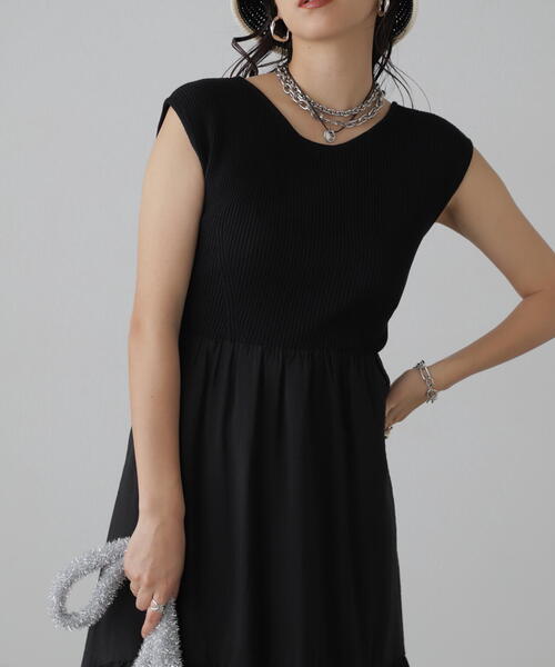 FREE'S MART（フリーズマート）の「ニットドッキングバックリボンワンピース（ワンピース・レディース・ホワイト/ブラック/ブルー・SMALL/MEDIUM）」の10枚目の写真