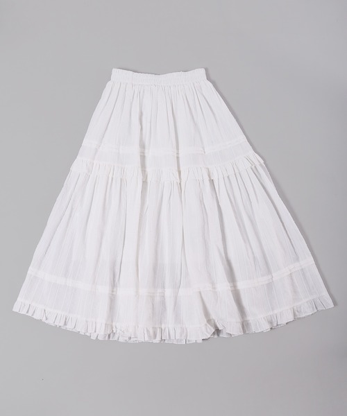 WC（ダブル シー）の「コットンレースティアードロングスカート（スカート・レディース・ブラック/ホワイト・FREE）」の9枚目の写真