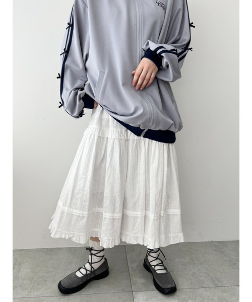 WC（ダブル シー）の「コットンレースティアードロングスカート（スカート・レディース・ブラック/ホワイト・FREE）」の21枚目の写真