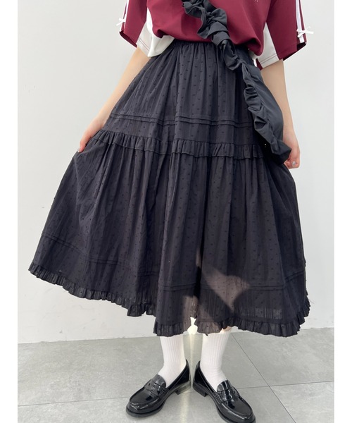 WC（ダブル シー）の「コットンレースティアードロングスカート（スカート・レディース・ブラック/ホワイト・FREE）」の20枚目の写真