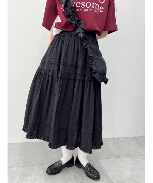 WC（ダブル シー）の「コットンレースティアードロングスカート（スカート・レディース・ブラック/ホワイト・FREE）」の19枚目の写真