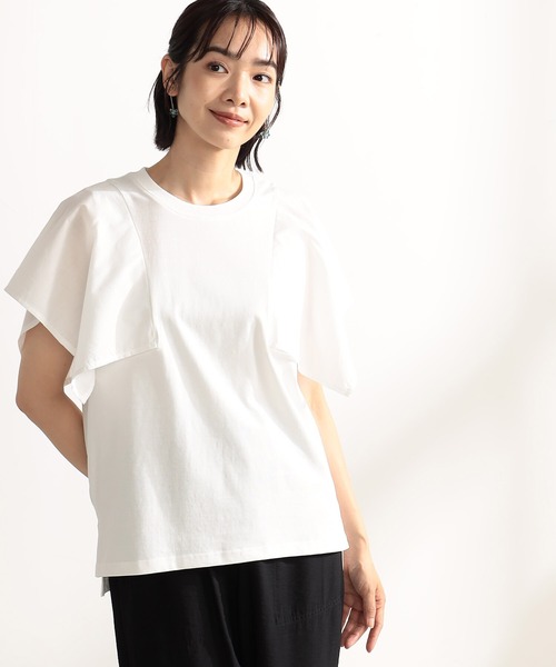 FOUND GOOD(ファウンドグッド)の「スクエアフハクキリカエTEE(Tシャツ/カットソー・レディース・ネイビー/ブラウン系5/ホワイト系5/ブラック・L/M/S)」の2枚目の写真