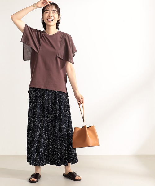 FOUND GOOD(ファウンドグッド)の「スクエアフハクキリカエTEE(Tシャツ/カットソー・レディース・ネイビー/ブラウン系5/ホワイト系5/ブラック・L/M/S)」の4枚目の写真