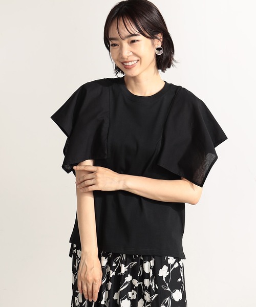 FOUND GOOD(ファウンドグッド)の「スクエアフハクキリカエTEE(Tシャツ/カットソー・レディース・ネイビー/ブラウン系5/ホワイト系5/ブラック・L/M/S)」の3枚目の写真