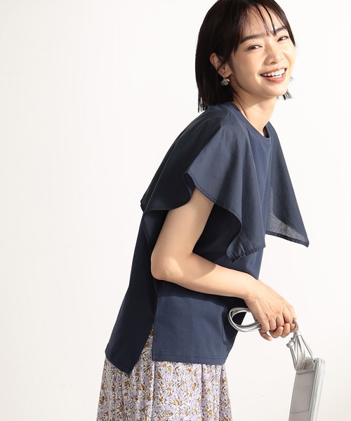 FOUND GOOD(ファウンドグッド)の「スクエアフハクキリカエTEE(Tシャツ/カットソー・レディース・ネイビー/ブラウン系5/ホワイト系5/ブラック・L/M/S)」の9枚目の写真
