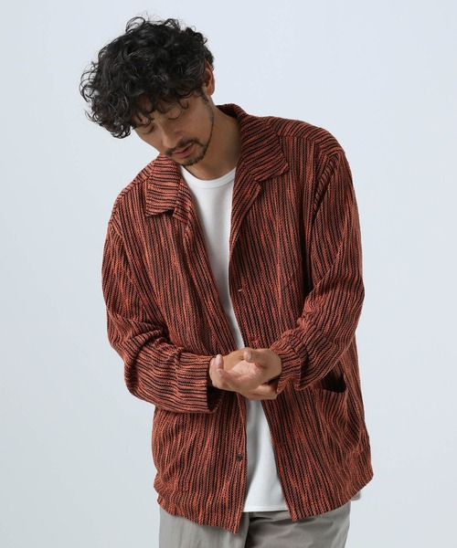 BAYFLOW（ベイフロー）の「パターンレース長袖シャツ（シャツ/ブラウス・メンズ・カーキ/オレンジ/チャコール・LARGE/MEDIUM）」の22枚目の写真