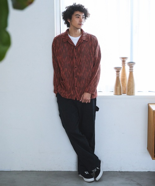 BAYFLOW（ベイフロー）の「パターンレース長袖シャツ（シャツ/ブラウス・メンズ・カーキ/オレンジ/チャコール・LARGE/MEDIUM）」の21枚目の写真