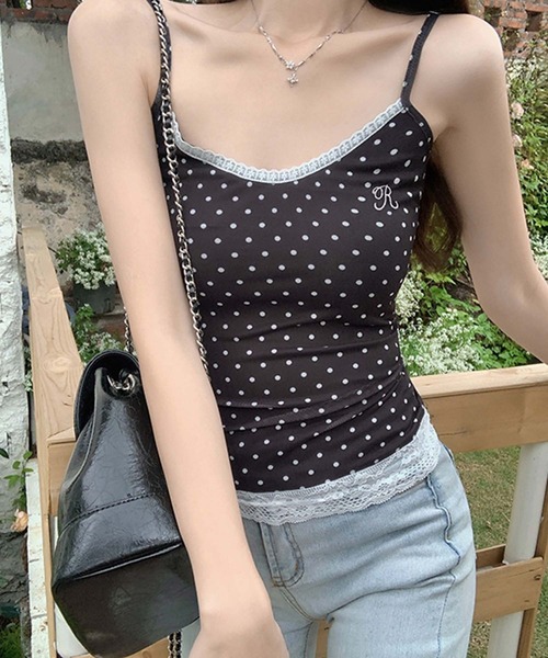 LAFFMO（ラフモ）の「ドットキャミソール（キャミソール・レディース・ホワイト/ブラック・M/L）」の14枚目の写真