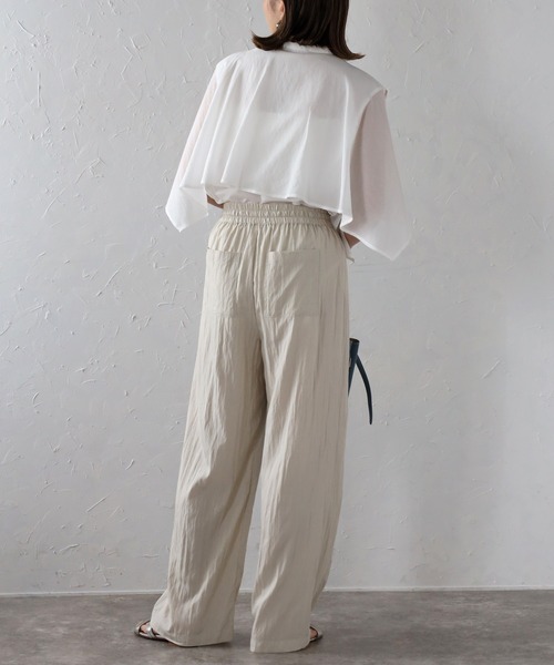 2wayシアートップス ジーラ GeeRA 前後2WAY花柄シアートップス （ブルー