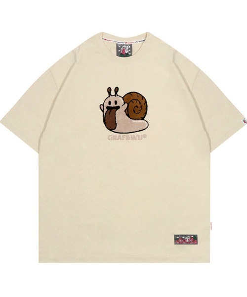 GRAF&WU（グラフアンドユー）の「A'GEM/9 × .kom 『GRAF&WU/グラフアンドユー』キャラシリーズカットソー（Tシャツ/カットソー・レディース・チャコールグレー/ピンク/ホワイト/ベージュ/アイボリー/ライトグリーン・XL/L）」の3枚目の写真