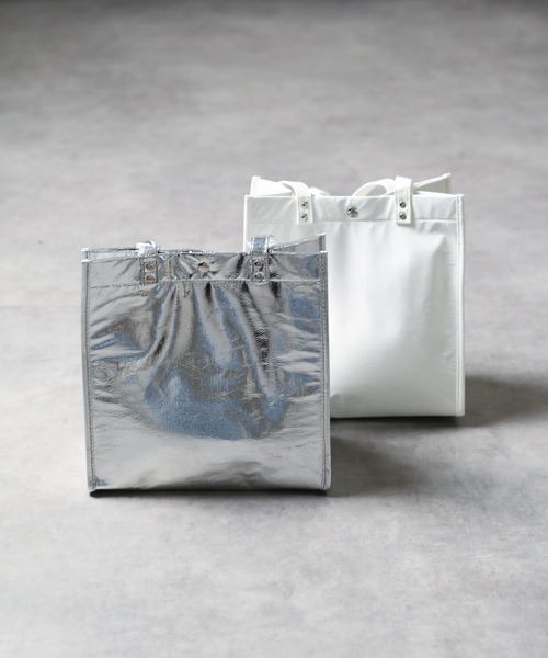 EDT（イーディーティー）の「★EDT / イーディーティー★　BOXBAG（トートバッグ・レディース・シルバー/ホワイト・FREE）」の3枚目の写真