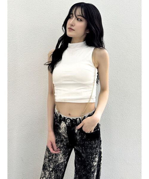 GYDA（ジェイダ）の「プチハイベロアトップス（タンクトップ・レディース・ブラック/ベージュ/オフホワイト・FREE）」の20枚目の写真
