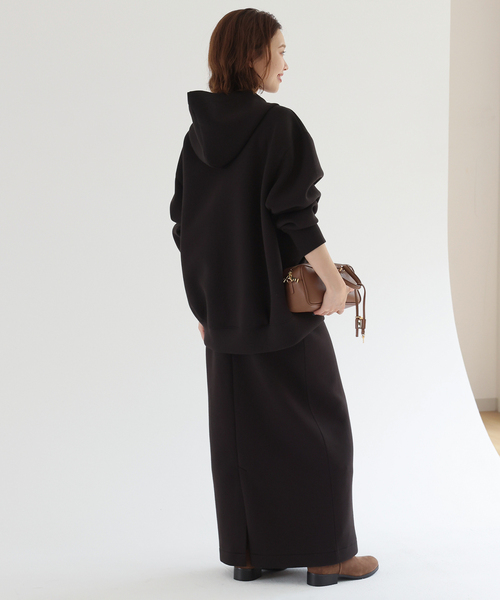 【即配送】SLOBE IENA ボリュームジップアップフーディー ブラック 追加》ボリュームジップアップフーディー（パーカー）｜SLOBE