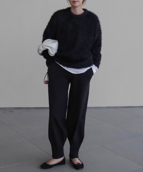 HEILIS(ヘイリス)の「《hideka select》フェザータッチプルオーバーニット / アイボリー ホワイト ブラック ブルー ラメ シャギーニット 秋服 冬服 ニットカーディガン 羽織り アウター 韓国 保温 ガーリー 長袖 トップス カジュアル ホリデー(ニット/セーター・レディース・ブルー系その他/ブラック系その他/グレー系その他/ブラック/アイボリー・FREE)」の17枚目の写真