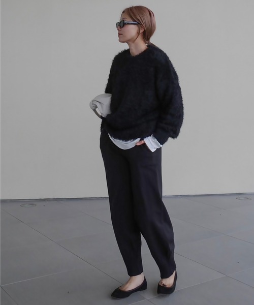 HEILIS(ヘイリス)の「《hideka select》フェザータッチプルオーバーニット / アイボリー ホワイト ブラック ブルー ラメ シャギーニット 秋服 冬服 ニットカーディガン 羽織り アウター 韓国 保温 ガーリー 長袖 トップス カジュアル ホリデー(ニット/セーター・レディース・ブルー系その他/ブラック系その他/グレー系その他/ブラック/アイボリー・FREE)」の18枚目の写真