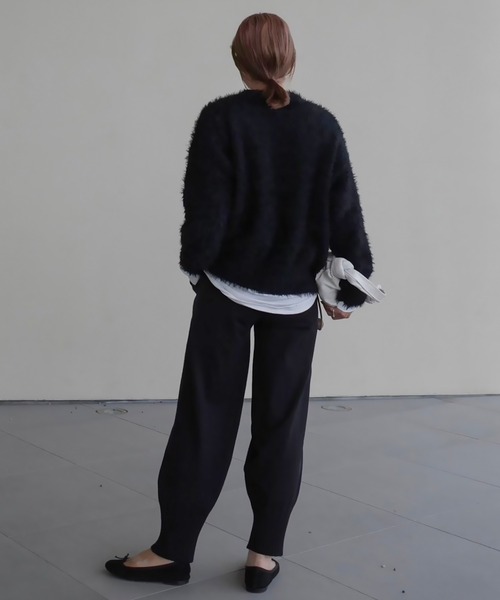 HEILIS(ヘイリス)の「《hideka select》フェザータッチプルオーバーニット / アイボリー ホワイト ブラック ブルー ラメ シャギーニット 秋服 冬服 ニットカーディガン 羽織り アウター 韓国 保温 ガーリー 長袖 トップス カジュアル ホリデー(ニット/セーター・レディース・ブルー系その他/ブラック系その他/グレー系その他/ブラック/アイボリー・FREE)」の20枚目の写真