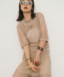 HANNE | メッシュハーフスリーブTEE(Tシャツ/カットソー)