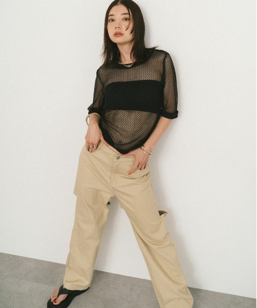 HANNE メッシュパンツ メッシュハーフスリーブTEE メッシュタンク　アン メッシュハーフスリーブTEE（Tシャツ/カットソー）｜HANNE（アン