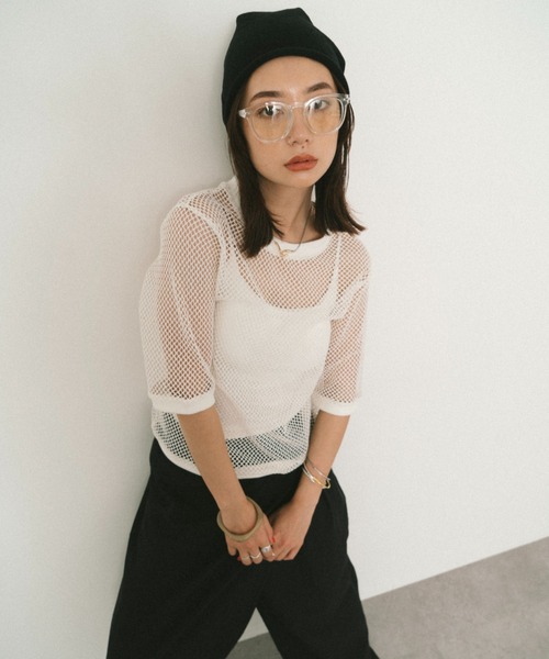メッシュハーフスリーブTEE（Tシャツ/カットソー）｜HANNE（アン