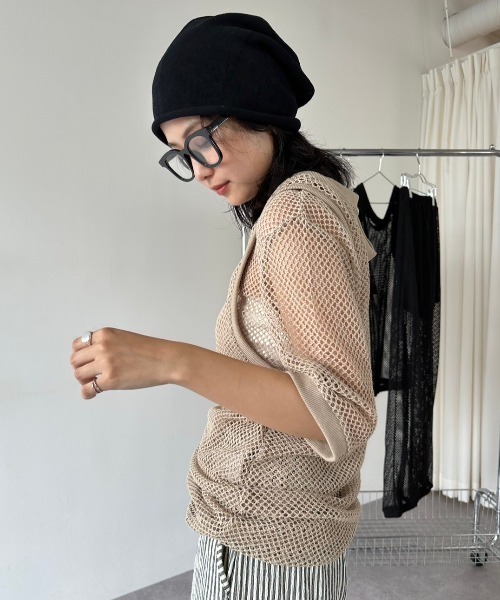 HANNE メッシュパンツ メッシュハーフスリーブTEE メッシュタンク　アン メッシュハーフスリーブTEE（Tシャツ/カットソー）｜HANNE（アン