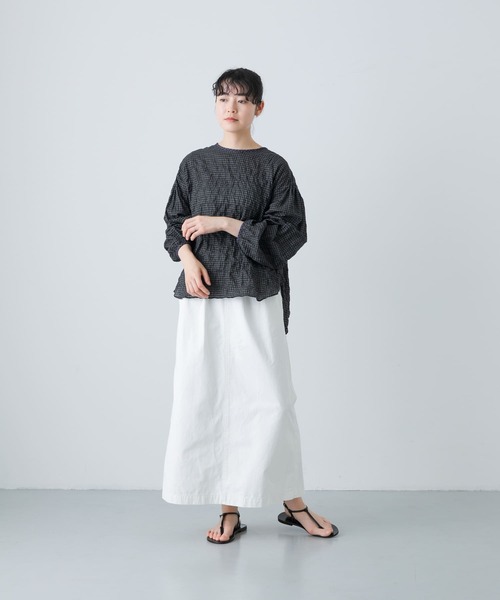 かぐれ（カグレ）の「バイカラーギャザースリーブブラウス（シャツ