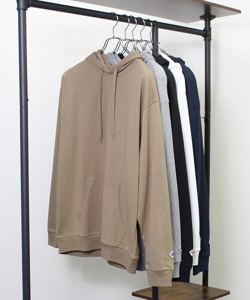 JEMORGAN（ジェーイーモーガン）の「【JEMORGAN / ジェーイーモーガン】ヘビーウエイトカンガルーポケット付きＴパーカー（パーカー・メンズ・ネイビー/オフホワイト/ベージュ/ブラック/杢グレー/パープル/オレンジ/グリーン・M/L/XL）」の4枚目の写真