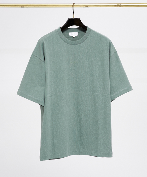 ヴィンテージ風】ピグメントプリント 刺繍Tシャツ（Tシャツ